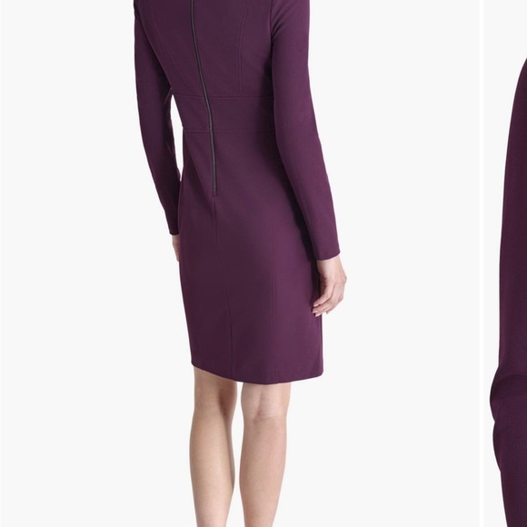 DKNY Elegant Purple Long Sleeve Dress - Picture 4 of 11